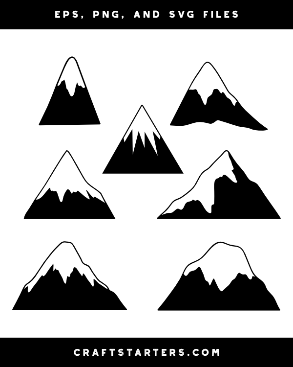 Snow Covered Mountain Silhouette Clip Art