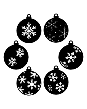 Snowflake Christmas Ball Ornament Silhouette Clip Art