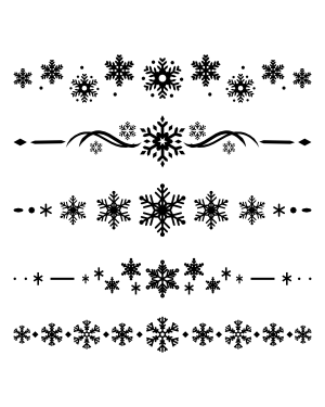 Snowflake Divider Silhouette Clip Art