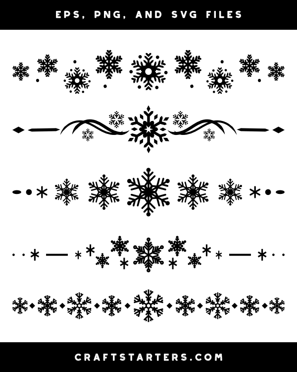 Snowflake Divider Silhouette Clip Art