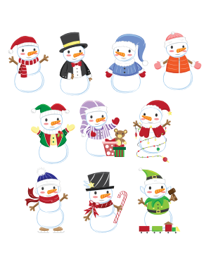 Snowman Digital Stamps