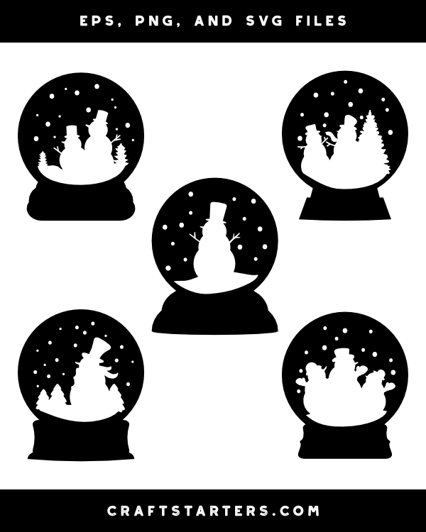 Snowman Snow Globe Silhouette Clip Art