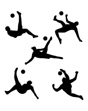 Soccer Bicycle Kick Silhouette Clip Art