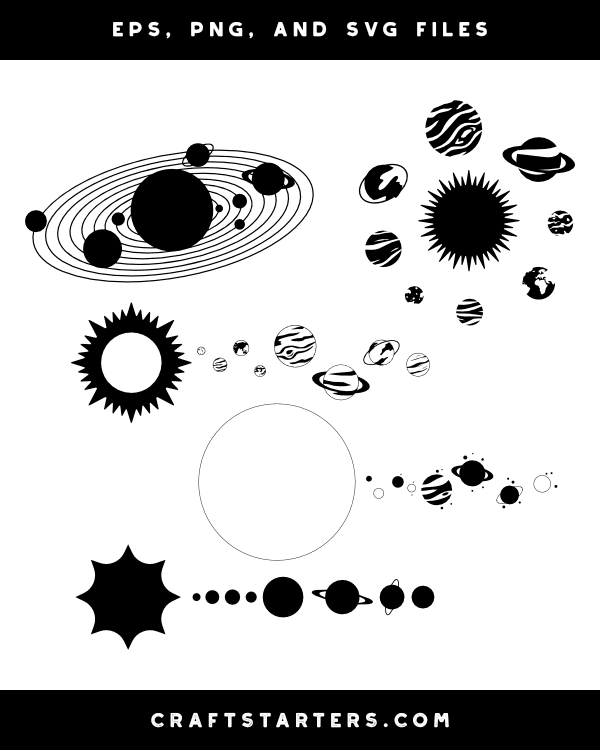 Solar System Silhouette Clip Art