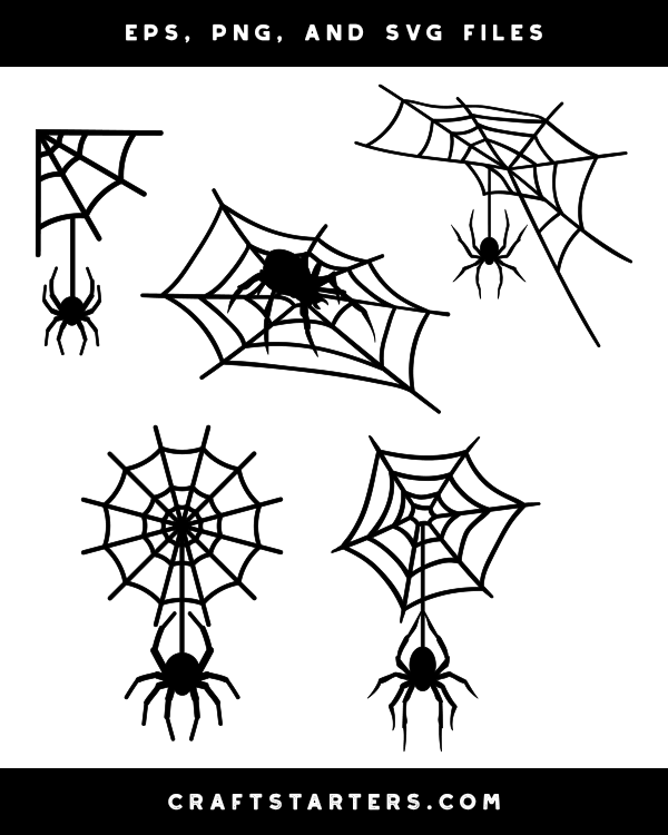 Spider And Spider Web Silhouette Clip Art