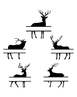 Split Deer Silhouette Clip Art
