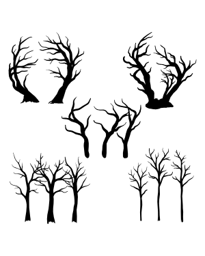 Spooky Forest Silhouette Clip Art