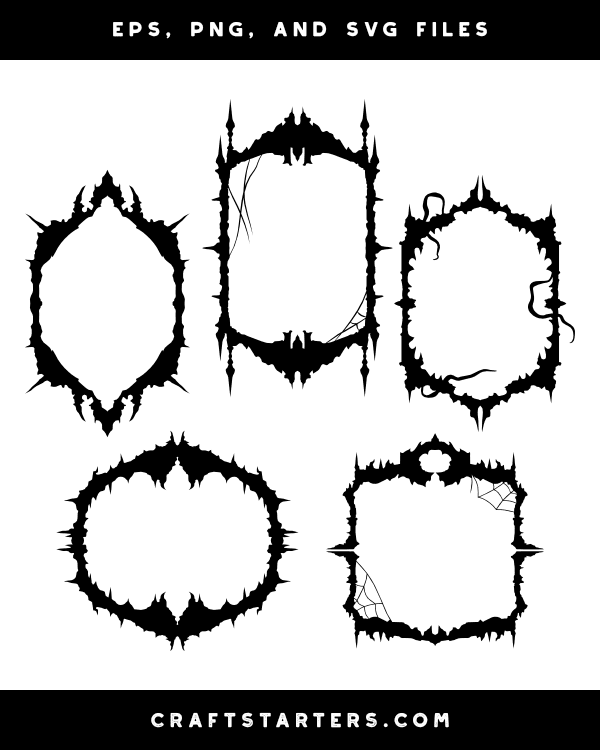 Spooky Gothic Frame Silhouette Clip Art