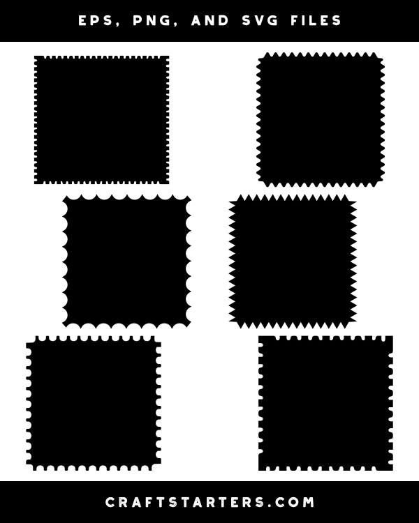 Square Postage Stamp Silhouette Clip Art