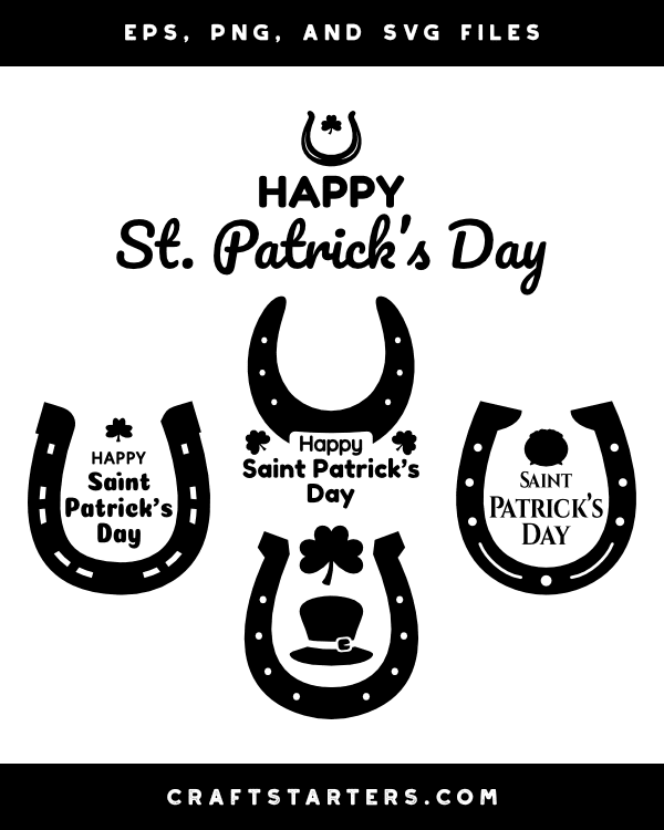 St. Patrick's Day Horseshoe Silhouette Clip Art