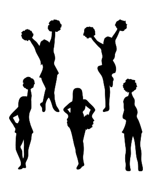 Standing Cheerleader Silhouette Clip Art