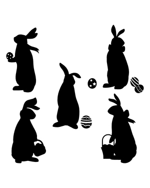 Standing Easter Bunny Silhouette Clip Art