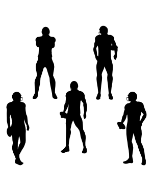 Standing Football Player Silhouette Clip Art