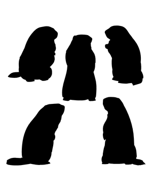 Standing Groundhog Silhouette Clip Art