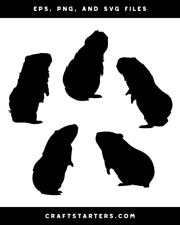 Standing Guinea Pig Silhouette Clip Art