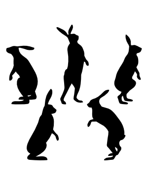 Standing Hare Silhouette Clip Art