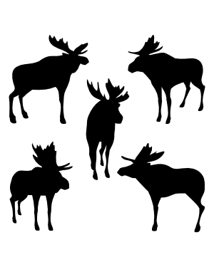Standing Moose Silhouette Clip Art