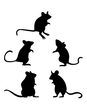 Standing Mouse Silhouette Clip Art