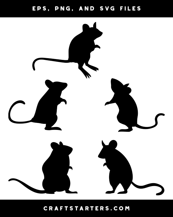 Standing Mouse Silhouette Clip Art