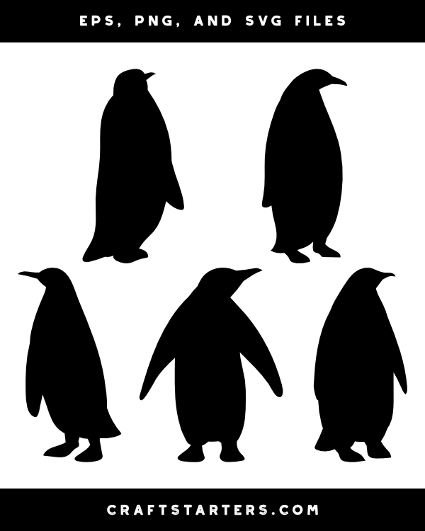 Standing Penguin Silhouette Clip Art