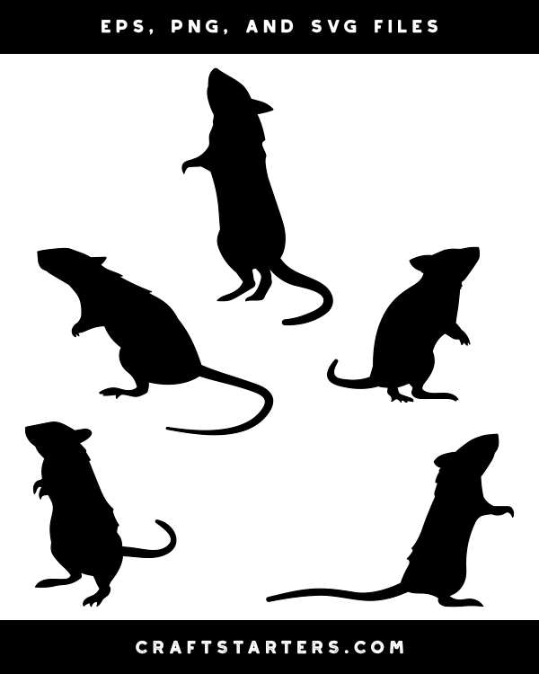 Standing Rat Silhouette Clip Art
