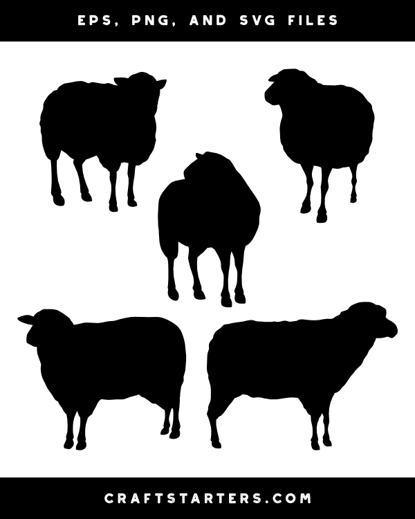 Standing Sheep Silhouette Clip Art
