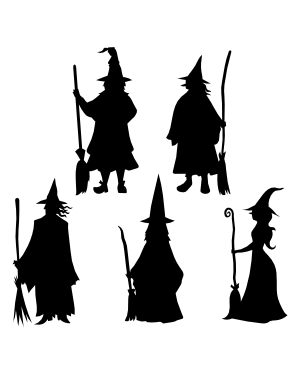 Standing Witch Silhouette Clip Art