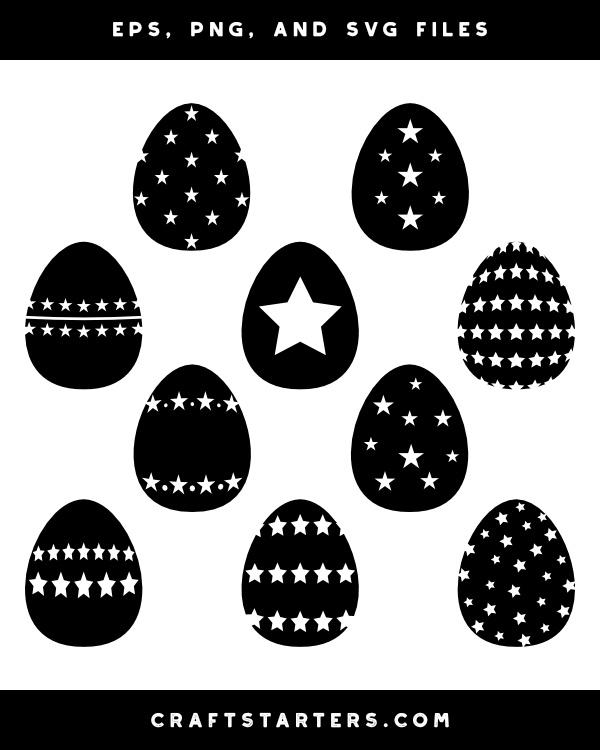 Star Easter Egg Silhouette Clip Art