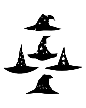 Starry Witch Hat Silhouette Clip Art