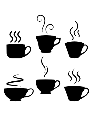 Steaming Teacup Silhouette Clip Art
