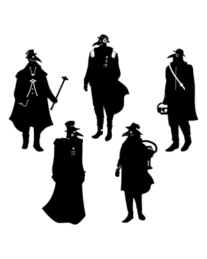 Steampunk Plague Doctor Silhouette Clip Art