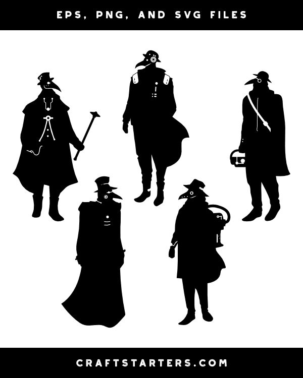 Steampunk Plague Doctor Silhouette Clip Art