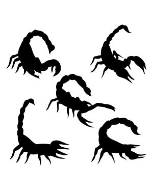 Stinging Scorpion Silhouette Clip Art