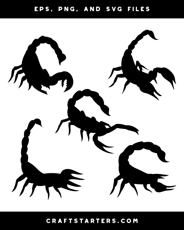 Stinging Scorpion Silhouette Clip Art