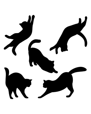 Stretching Cat Silhouette Clip Art