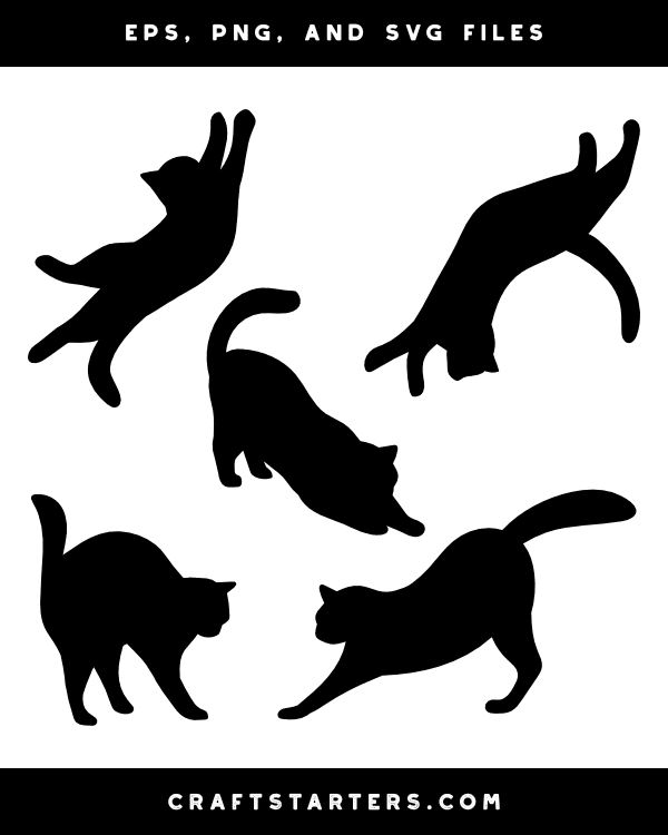 Stretching Cat Silhouette Clip Art