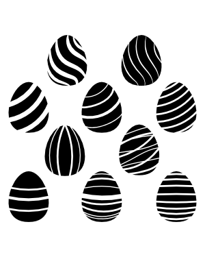 Striped Easter Egg Silhouette Clip Art