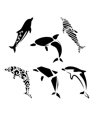 Stylized Dolphin Silhouette Clip Art