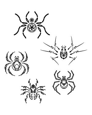 Stylized Spider Silhouette Clip Art