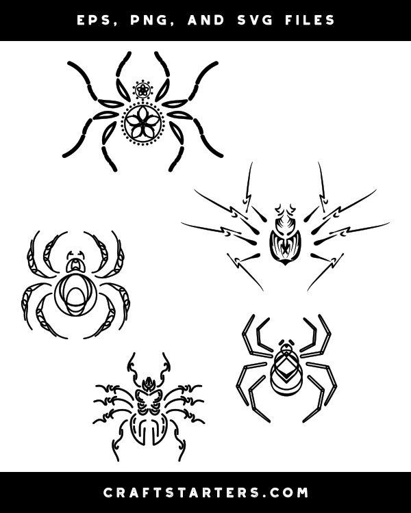 Stylized Spider Silhouette Clip Art