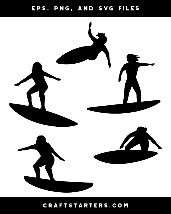 Surfer Silhouette Clip Art