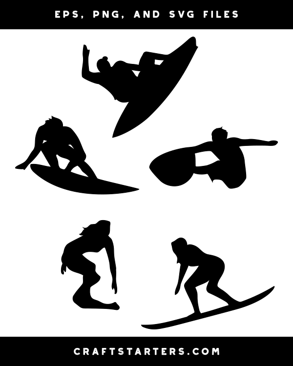 Surfing Silhouette Clip Art