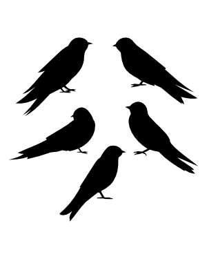 Swallow Side View Silhouette Clip Art