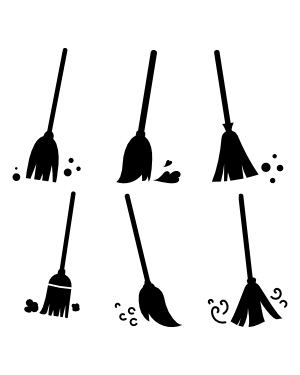 Sweeping Broom Silhouette Clip Art