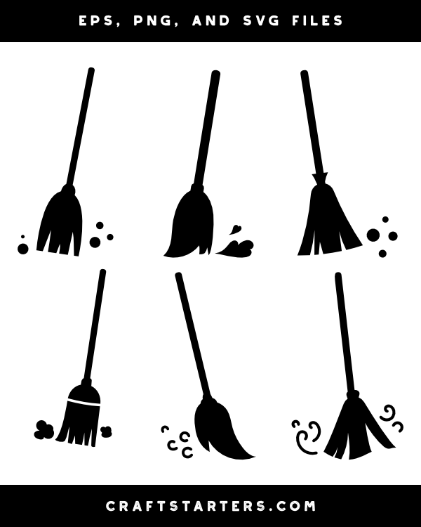Sweeping Broom Silhouette Clip Art