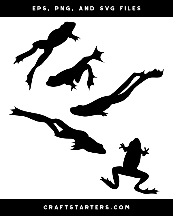 Swimming Frog Silhouette Clip Art