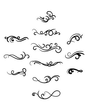 Swirl Flourish Silhouette Clip Art