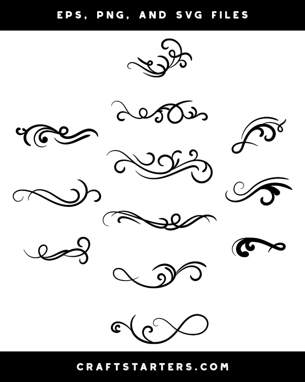 Swirl Flourish Silhouette Clip Art