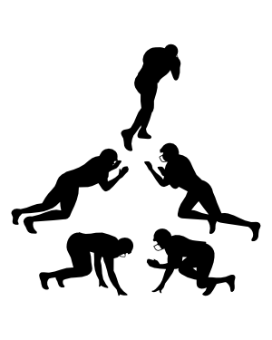 Tackling Football Player Silhouette Clip Art