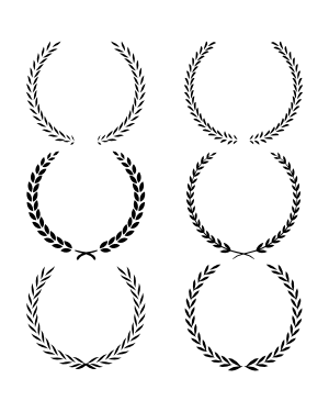 Thin Laurel Wreath Silhouette Clip Art